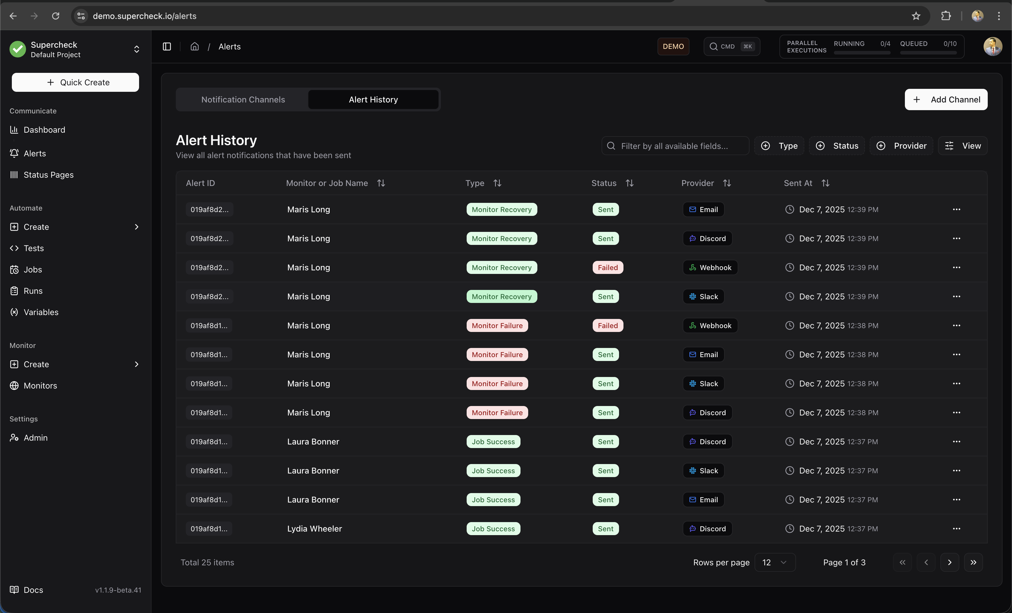 Alert History